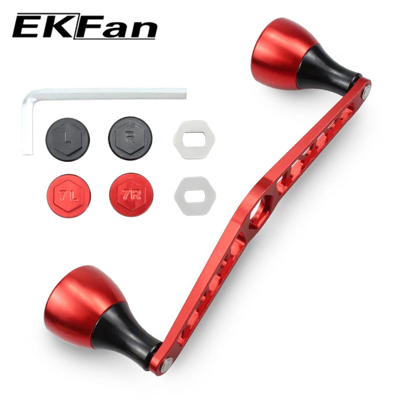 Ekfan CNC Aluminum Alloy Handle & Knobs Length 140MM Fishing Reel Suit For DAI&SHI Baitcasting Reel Tackle Accessory