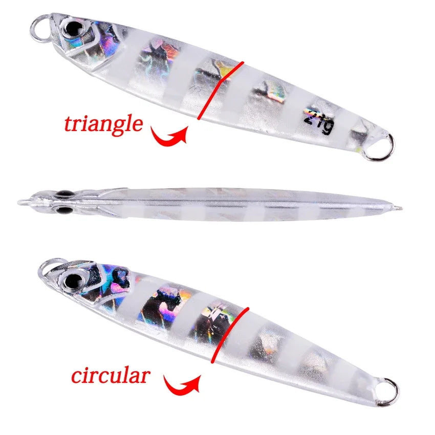 10PCS Casting Metal Jigs Fishing Lures Set 7G-60G Shore Cast Jigging Spoon Jig Sea Fishing Lures Jigging Artificial Bait Tackle