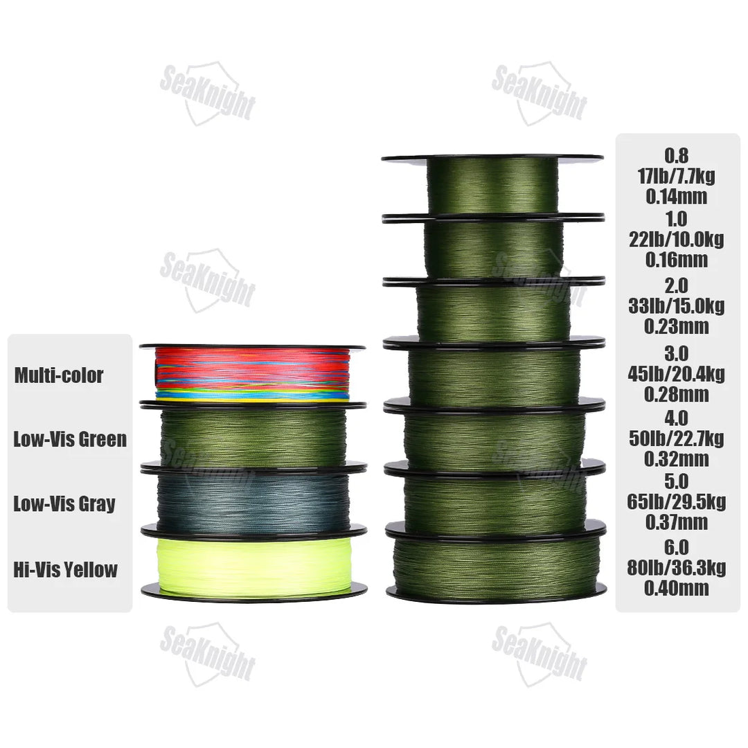 SeaKnight Brand X9 Series Fishing Line 500/300/150M, Seawater-proof UV-proof Si+ Coating, 9 Weaves Smooth Multifilament PE Line