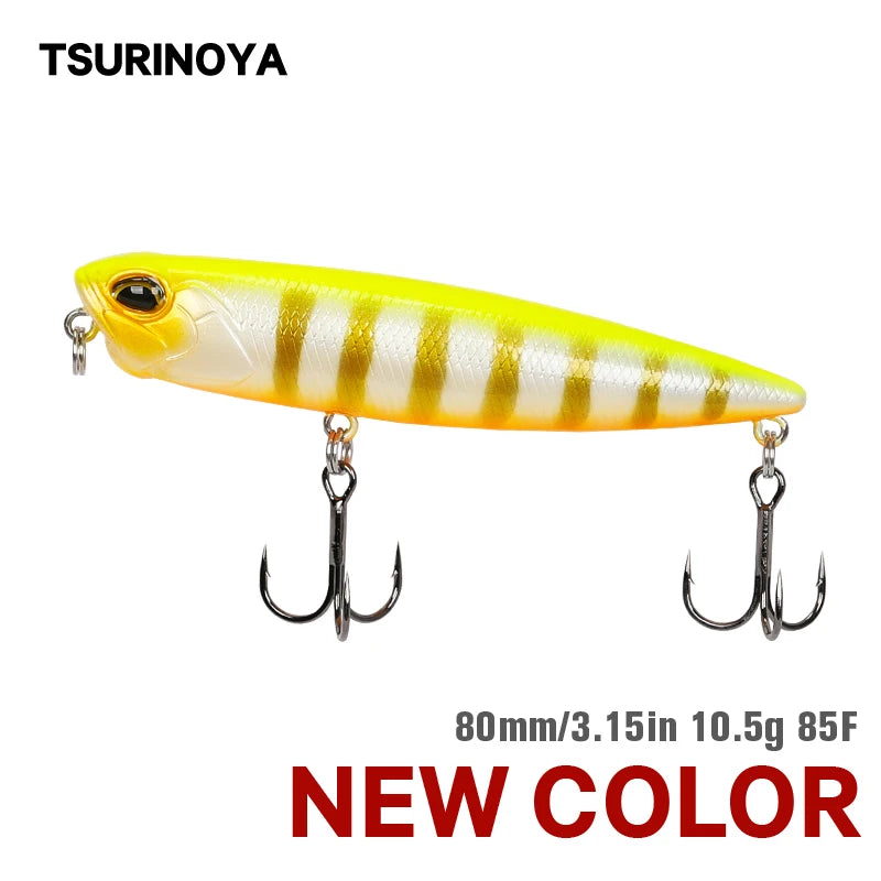 TSURINOYA Floating Pencil Fishing Lure DW59 85mm 10.5g Topwater Crankbait Bass Snakehead Hard Baits float Long Casting Jerkbait