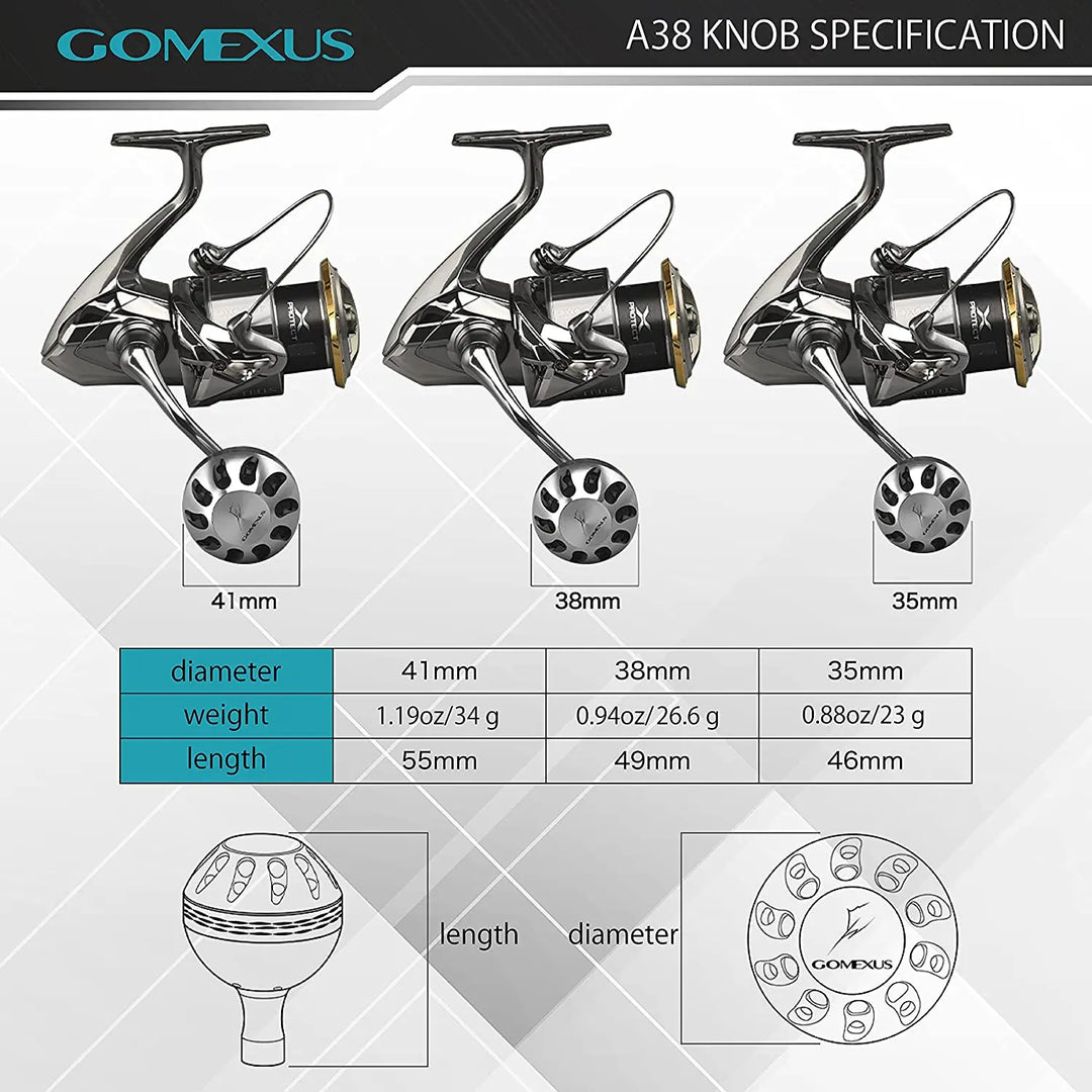 Gomexus Fishing Reel Handle Knob For Daiwa For Shimano Spinning Reel For 3000-5000 Model 38-41mm Fishing Reel Rocker Knob